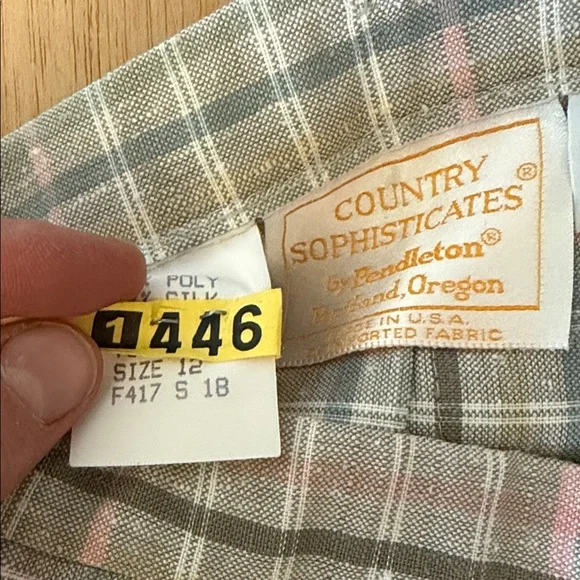 Vintage Pendleton Womens Plaid Pleated 60s Pastel Womens Skirt Academia Waist28” - Picture 10 of 10